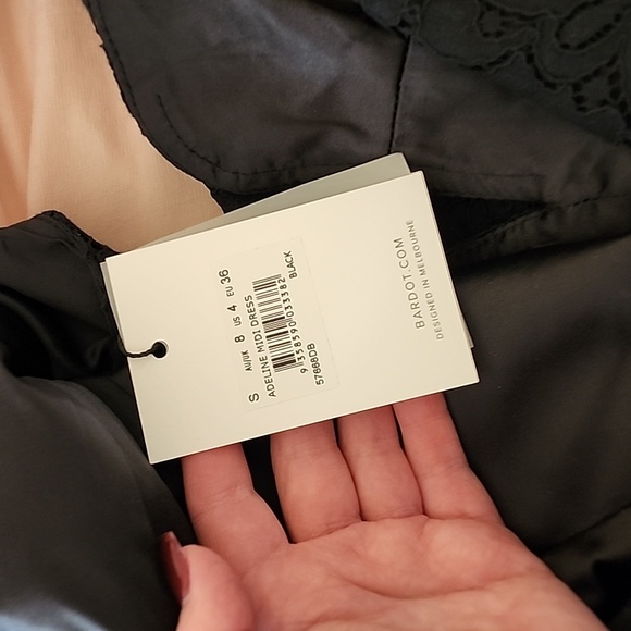 Bardot Adeline Midi Dress Black NWT - Picture 4 of 8